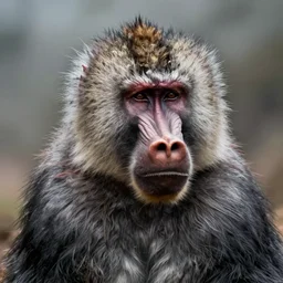 ultra realistic photo of beautiful portrait baboon - warrior in a post - apocalyptic world brom greg rutkowski craig mullins mignola artstation cosmopolitan magazine cover
