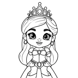 figure princess hulk, crown, tiara, in the coloring book style, black and white, cartoon, disney style, frozen style, marvel style