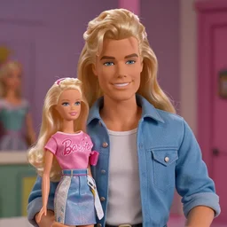 Film still of Roger Clark as a Barbie doll
