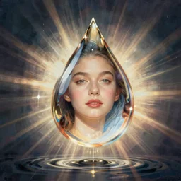 portrait of a stunningly beautiful water drop, infinite art styles combined