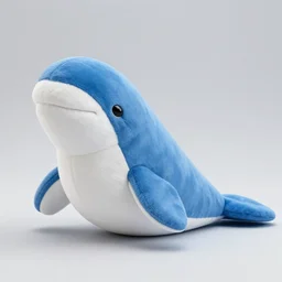 photograph of a plush beluga, studio photo