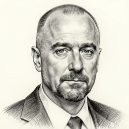 detailed pencil sketch of saul goodman, closeup