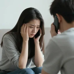 a young women is sad that her brother does not call her