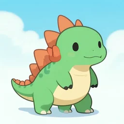 cute iguanodon, digital art in the style of ken sugimori