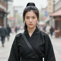 portrait of a street samurai woman, by donato giancola.