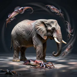 optical illusion of a squid that also looks like an elephant