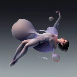 floating person, concept art, smooth, sharp focus, illustration, surrealism, abstract, vaporwave, detailed