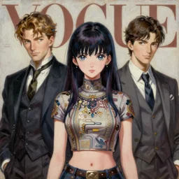 anime, mage, vogue, elle, trending on artstation, oil painting, john singer sargent, greg rutkowski, crop top, intricate