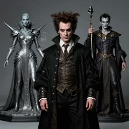 studio portrait of mr sinister by rembrandt, prometheus movie still frame of dracula mr sinister, mcu nathaniel essex mr sinister by wayne barlowe by caravaggio, 3 d fantasy character sculpture by beksinski, editorial dress of futuristic collection by alexander mcqueen and guo pei