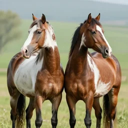 conjoined conjoined conjoined conjoined conjoined conjoined horses, same body, same body, two heads one body, colors, photograph