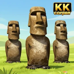 Moai statue gta cover art, no text, 4k, 8k