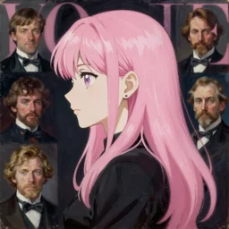 anime, mage, vogue, elle, greg rutkowski, john singer sargent, trending on artstation, oil painting, intricate, side profile, pink hair