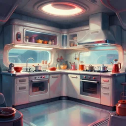 soviet retro - futuristic kitchen by drew struzan