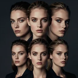 a fashion photo of a beautiful model, stylesd and photo by elizabeth saltzman, peter lindbergh, tim walker, symmetry, full face, studio lighting, dlsr, detailed face