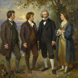 4 4 by mark twain, mysterious stranger, mysterious, detailed, beautiful colors, oil painting