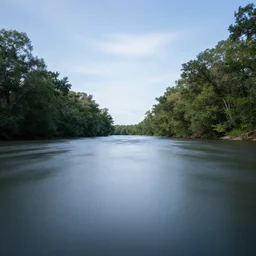 kaskaskia river, single point perspective, dynamic composition, kodachrome, long exposure,
