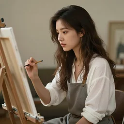 a beautiful woman painting. featured on artstation
