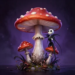 a macabre mushroom by tim doyle and chris leib, from nightmare before christmas | detailed | elegant | trending on artstation