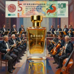 an extremely high quality hd surrealism painting of a 3d slow-shutter speed photo of the lost fragrance of time by the victorious essence of beethovens 7th symphony, 4k, high quality, ultra realistic, painting, vivid reflective impasto brushstrokes, geometric forms, highly detailed symmetry, the fifth series