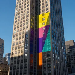 new york city building abstract geometric!! colorful!!! render
