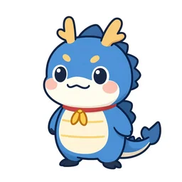 character art, tuna dragon, cute, vector, pixiv