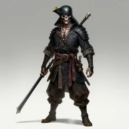 undead samurai pirate, concept art, artstation, digital art, gameart