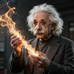 albert einstein turning energy into mass, digital art, artstation, inspiring, higly detailed, octane render