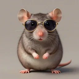 cute rat wearing sunglasses, intricate, elegant, highly detailed, centered, digital painting, artstation, concept art, smooth, sharp focus, illustration, artgerm, donato giancola, Joseph Christian Leyendecker, WLOP, Boris Vallejo, Artgerm