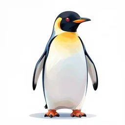powerful penguin in the style of art nouveau. lively. colorful. hd.