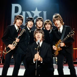 The Beatles reunion at the Live Aid concert, 1985, concert photography, 4k - n9