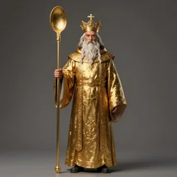 Full body portrait of the great inquisitor of the Sect of the Holy Spoon, holding his ceremonial giant spoon. Award-winning digital art, trending on ArtStation