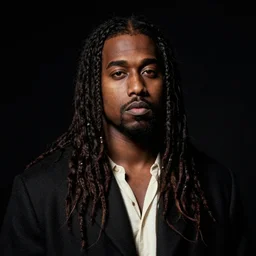 a chiaroscuro lighting portrait of kanye west dressed as jesus, black background, portrait by julia margaret cameron, shallow depth of field, 8 0 mm, f 1. 8