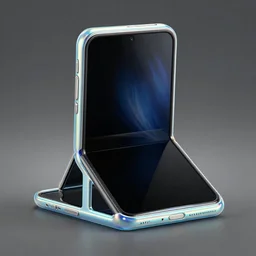 a product 3 d render of iridescent folding iphone, beautiful vibrant case, massive screen