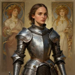 natali portman, a female knight from europe, highly detailed, digital painting, artstation, concept art, wallpaper, smooth, sharp focus, illustration, art by artgerm and greg rutkowski and alphonse mucha