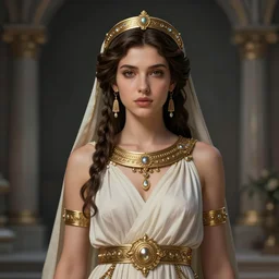 a stunning portrait of Mari Illustrious Makinami as an ancient greek priestess, digital art by Ross Tran and Angel Ganev, highly detailed, trending on artstationhq