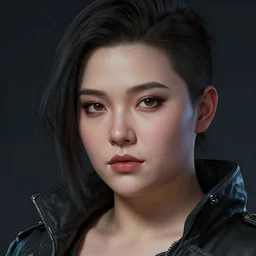 cyberpunk female character design, very detailed, realistic face, detailed face, matte, tonemapping, bbwchan, perfection, 4 k, atmospheric, cushart krenz, brush strokes
