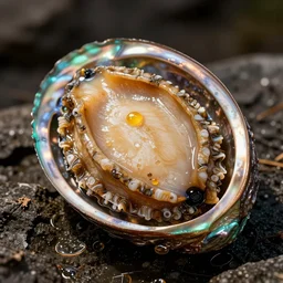 polished abalone shell, hyperdetailed photorealistic ultrasharp octane render