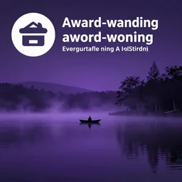 Purple haze over a lake at night. Award-winning digital art, trending on ArtStation