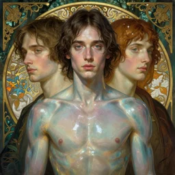 symmetry portrait of brunette magical prince, river phoenix, kurt cobain, renaissance, glass skin, forest background, intricate, elegant, highly detailed, digital painting, artstation, concept art, smooth, sharp focus, illustration, art by artgerm and greg rutkowski and fra angelico and alphons mucha