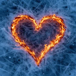 heart, ice, fire, fractal, landscape photography