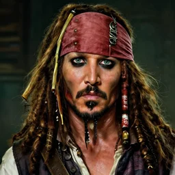 patrick stewart as captain jack sparrow, concept art, detailed face, fantasy, highly detailed, cinematic lighting, digital art painting by greg rutkowski