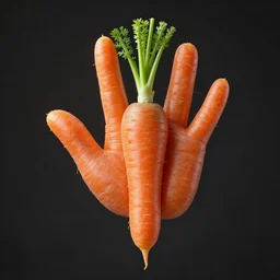 carrot in shape of human hand