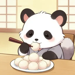 団子を食べる漫画のキツネ