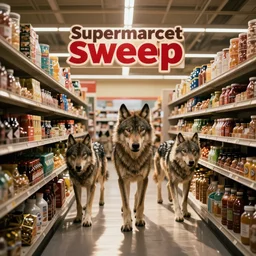 Supermarket Sweep but they've finally released the ravenous wolves into the store.