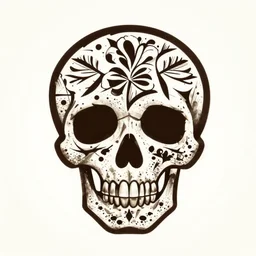 vector art panel for cnc plasma, laser, simple geometric floral skull design pattern