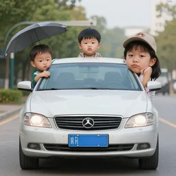 a car with three years old