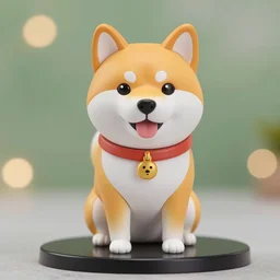 shiba inu, an anime nendoroid of a shiba inu, figurine, detailed product photo, bokeh