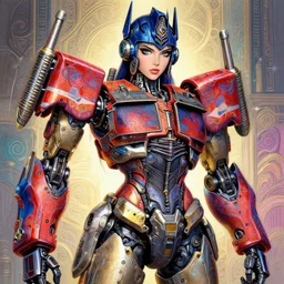 studio sadie sink portrait of legitimate kind colorful female divine mech paladin transformers absurdly beautiful, elegant, young sexy elegant woman, super fine surreal detailed facial illustration by kim jung gi, iraq nadar, intricate lines, clear focus, vivid colors, matte, octopath voyager, final fantasy, unreal engine highly rendered, global illumination, radiant light, intricate environment