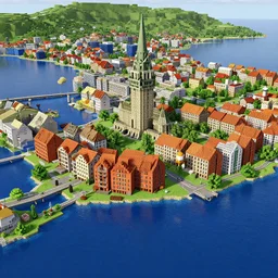 The City of Trondheim made in Minecraft