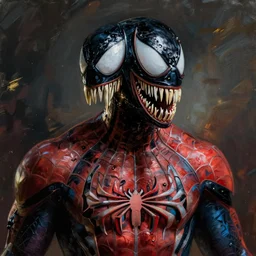 Venom and Spider-Man Portrait by Mandy Jurgens